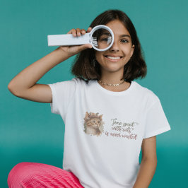 Tid som tillbringats med katter, ruttvattensfärgde t shirt