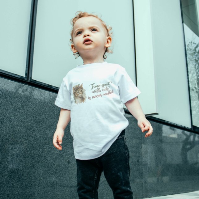 Tid som tillbringats med katter, ruttvattensfärgde t shirt (Skapare uppladdad)