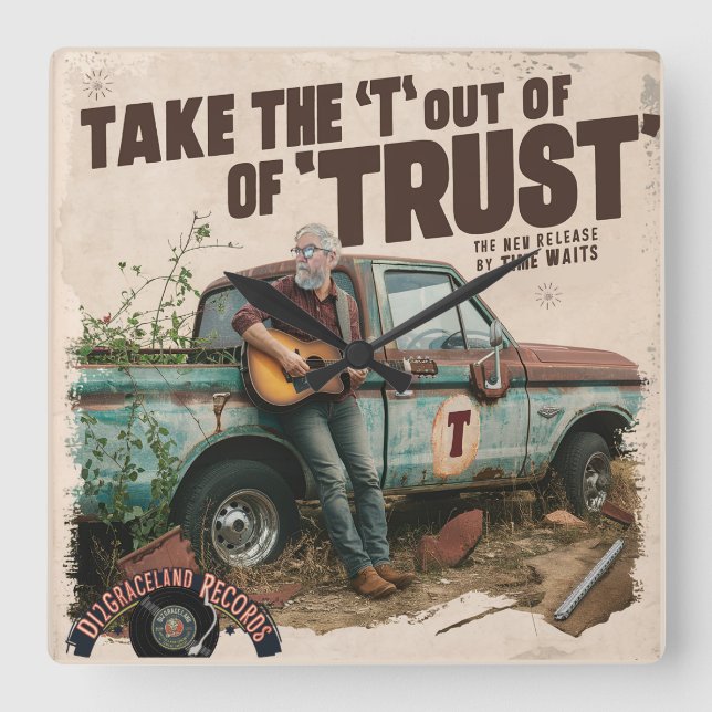 Tid som väntar på ny version fyrkantig klocka (Framsida)