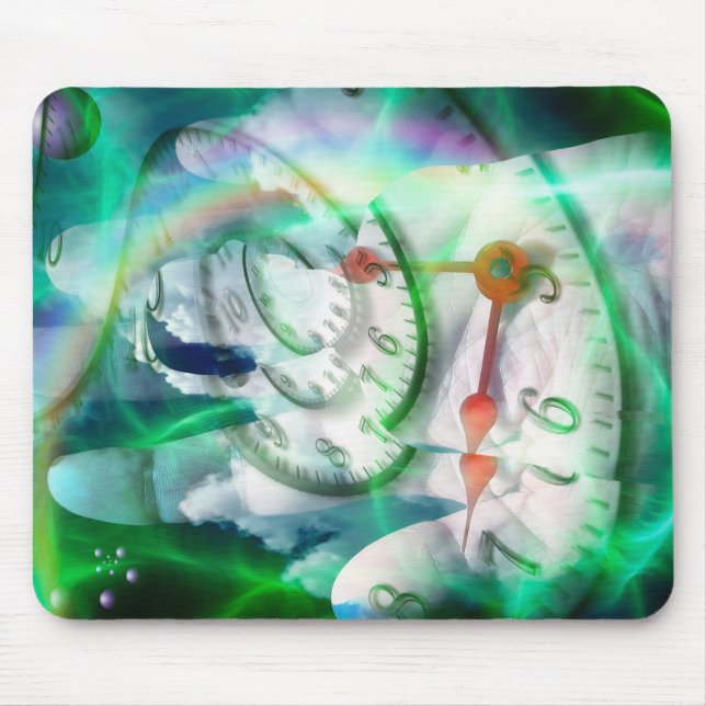 Tid spiral i mänskliga händer musmatta (Framsidan)