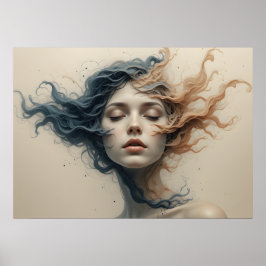 Tid-tänd Ansikte Poster Abstrakt Väggkonst