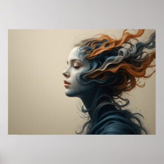 Tid-tänd Ansikte Poster Abstrakt Väggkonst