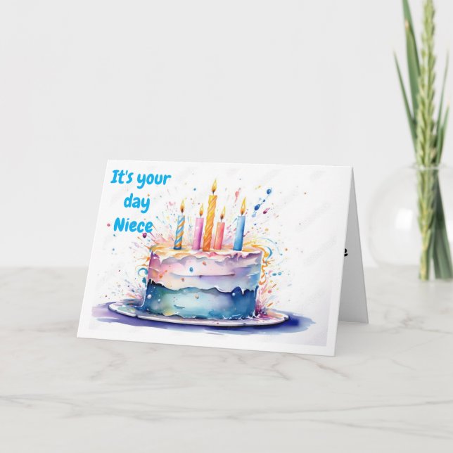 **TID TILL CELEBRAT** NIECE PÅ BIRTHDAY KORT (Framsida)