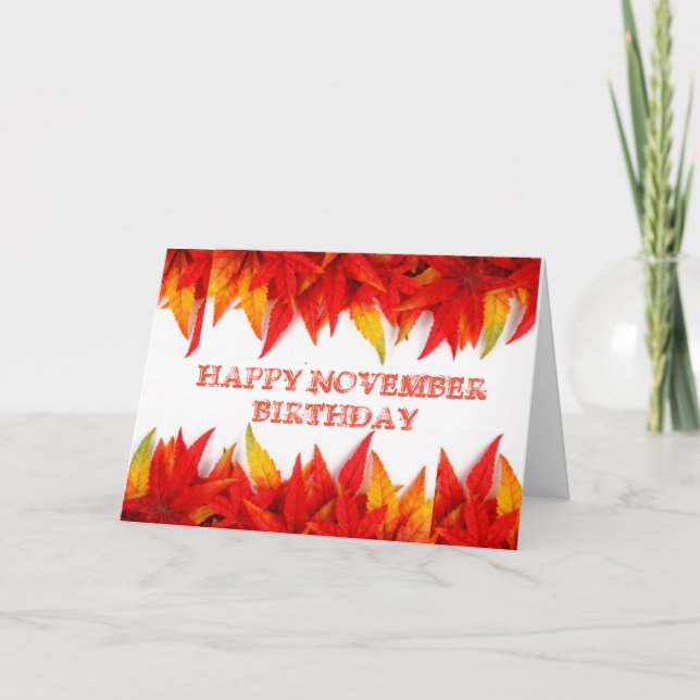 TID TILL "CELEBRATE NOVEMBER BIRTHDAY"-KORT KORT (Framsida)
