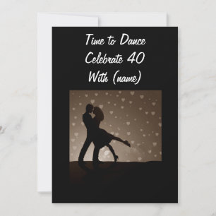 TID TILL DANS-40:e BIRTHDAY-INBJUDAN Inbjudningar