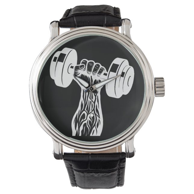 Tid till Hiss Veiny Hand Dumbbell Watch Watch Gym Armbandsur (Framsida)
