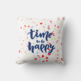 Tid till Lycklig Typografi Kudde