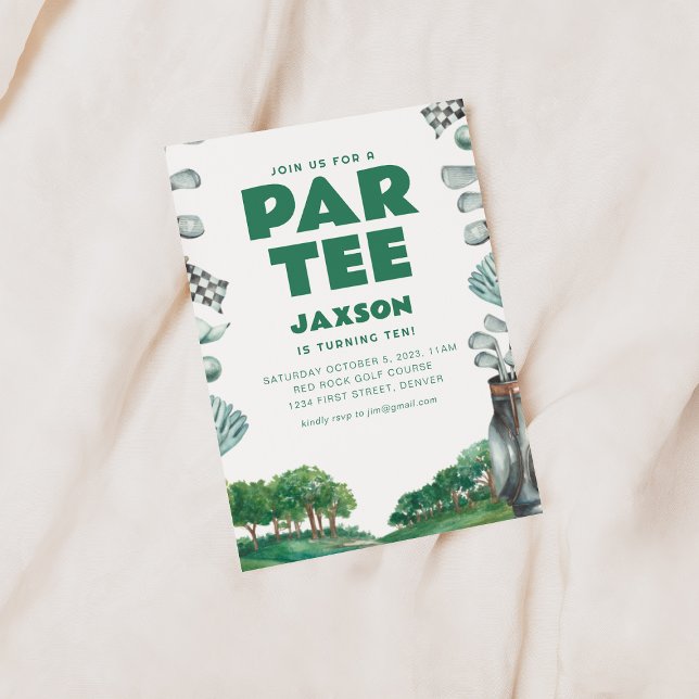 Tid till Par-Tee Golf Födelsedagsfest Inbjudan (Skapare uppladdad)