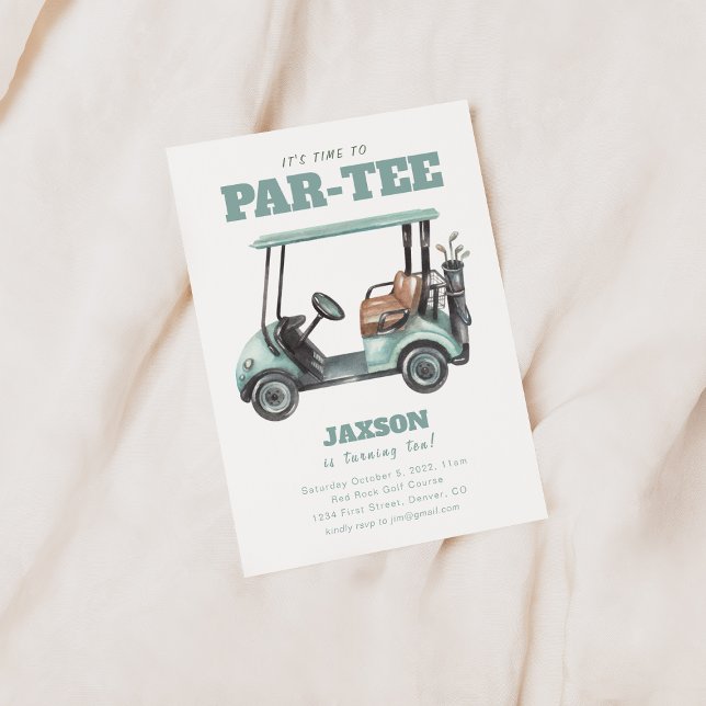 Tid till Par-Tee Golf Födelsedagsfest Inbjudan (Skapare uppladdad)