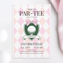 Tid till Par-Tee Rosa Golf 2:a födelsedagen Party