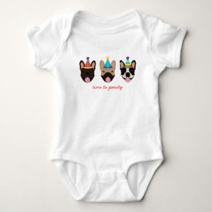 Tid till Pawty Fransk Bulldog Party Hats Red T Shirt