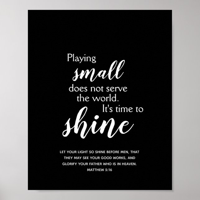 TID TILL SHINE Inspirational Christian Quote Poster (Framsidan)
