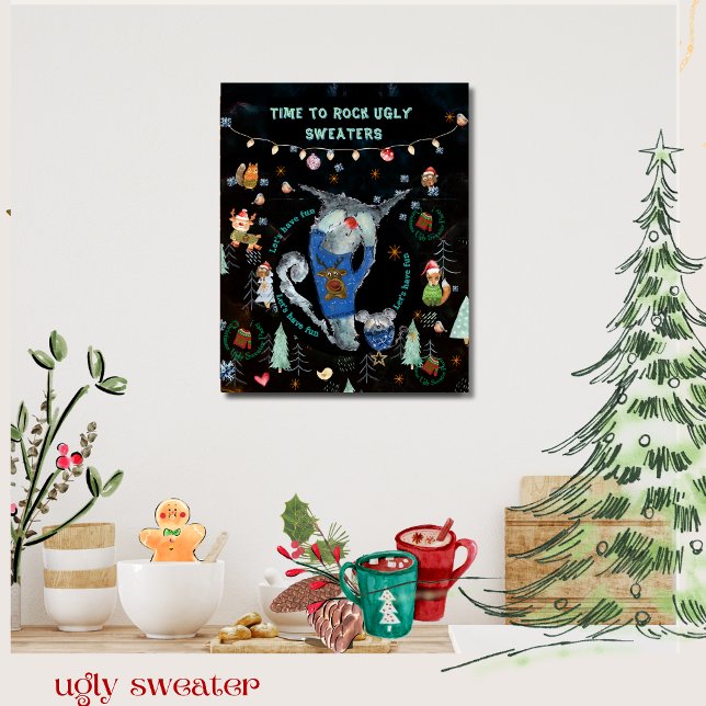 Tid till sten Ugly Sweaters Poster (Time to rock Ugly Sweaters Poster)
