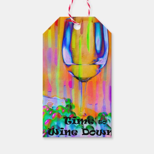 Tid till Vin nedåt Presentetikett (Framsidan)