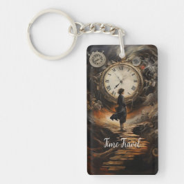 Tid Travel Steampunk Keychain - Clock Fantasy Art