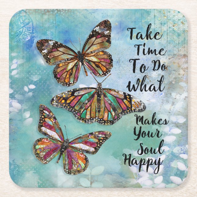 Tid Underlägg Papper Kvadrat (Framsidan)