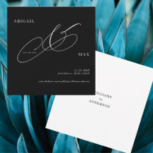 Tid utan kvadrat B/W Bröllop Spara datum