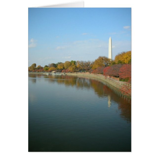Tidal Basin och Washington Monument Hälsningskort (Framsidan)