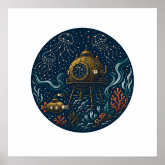 Tidal Observatory Deep Sea Ubåt & Maneter P Poster