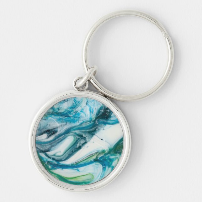 Tidal Sweep II Rund Silverfärgad Nyckelring (Framsidan)