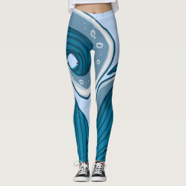 Tidal Wave Abstrakt Ocean Leggings