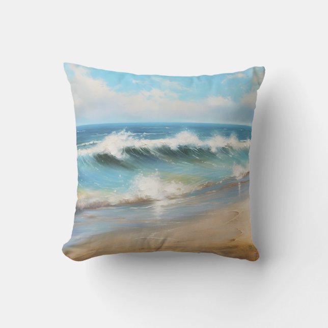 Tidal Wave Ocean Beach Wave Art Kudde (Framsida)