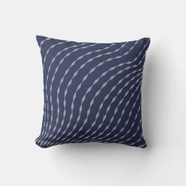 Tidal Whisper Pillow: Flowing Indigo Dreams Kudde