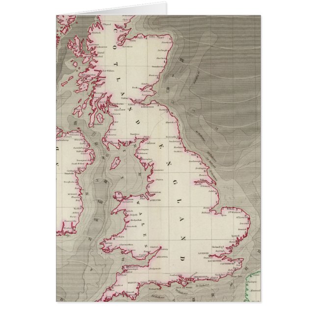 Tidaldiagram British Seas Hälsningskort (Framsidan)
