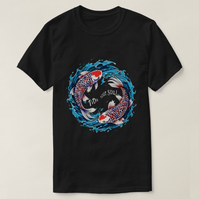Tide er Soul Koi Fish T-Shirt - Symbolisk konst &  (Design framsida)