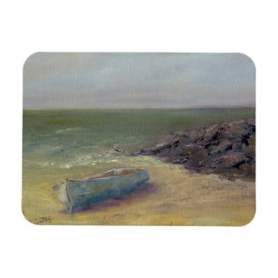 Tide rullar in - Boat på Shore Magnet