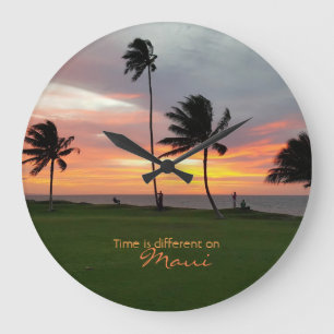 Tiden är annorlunda på Maui Wall Clock Stor Klocka