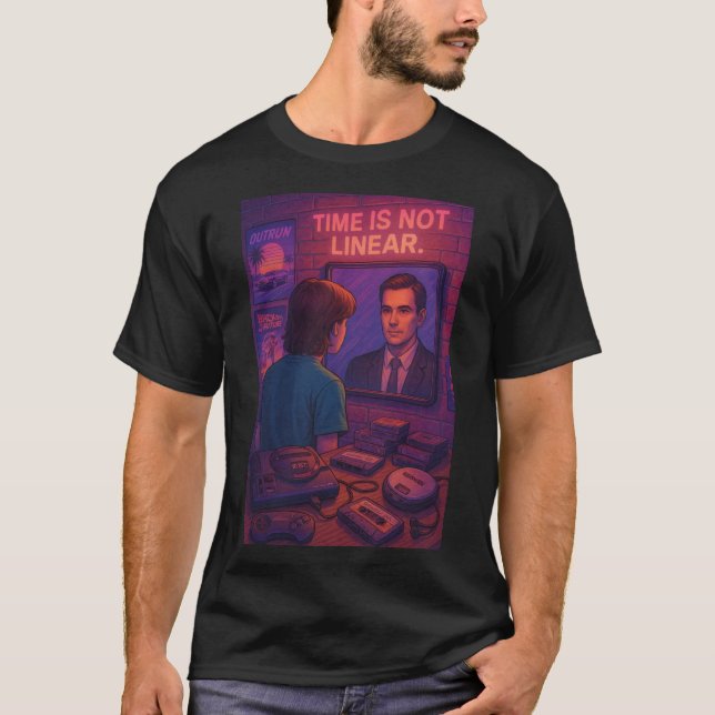 Tiden är inte linjär-90s-Nu T Shirt (Framsida)