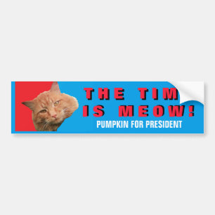Tiden är slut! Röd blå Pumpkin för president Bildekal