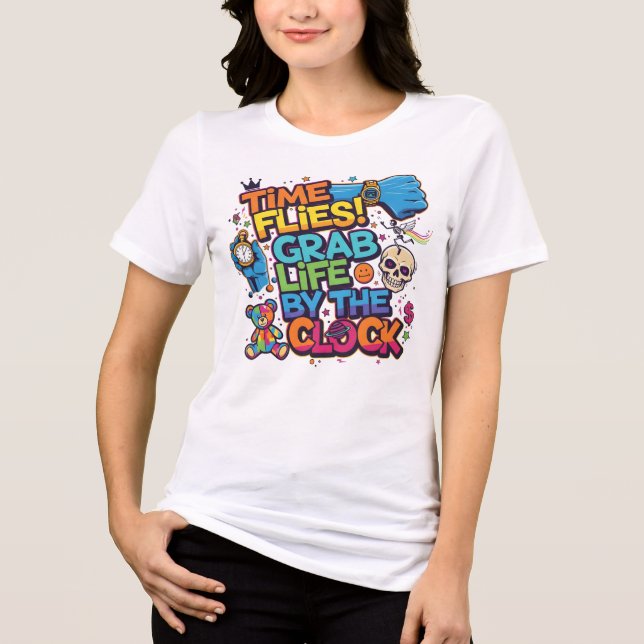Tiden Flyger Citat för Kreativa T Shirt (Framsida)