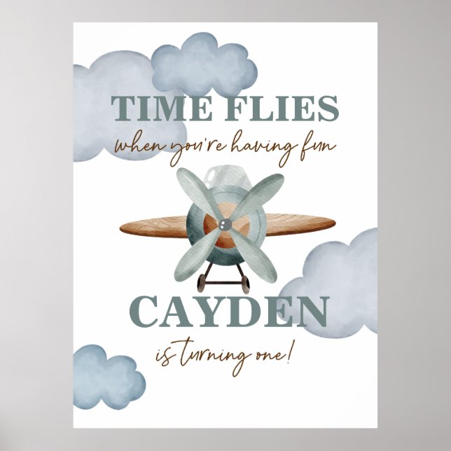 Tiden Flyger Flygplans Födelsedag Poster (Framsidan)
