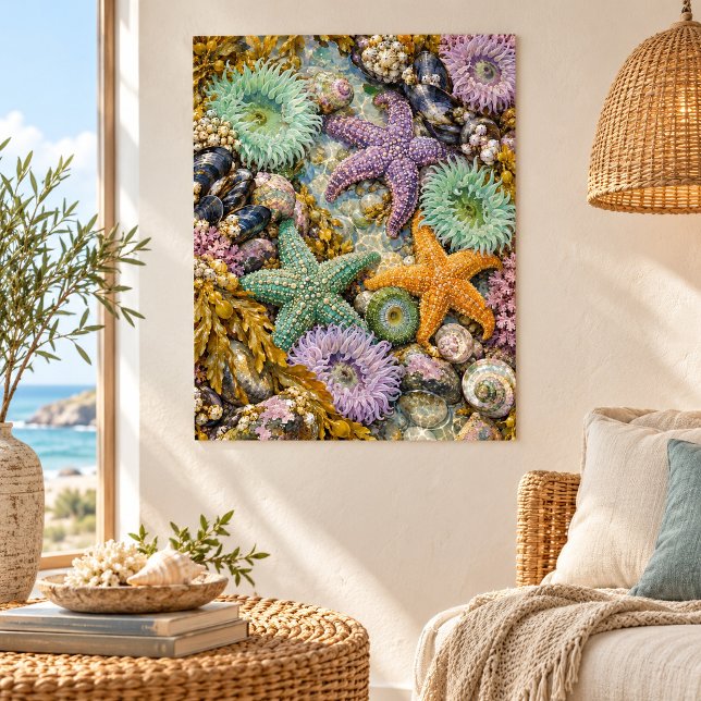 Tidepool Jewels Konsttryck Poster (Unframed paper art print. All texture effects are printed. Room styling props are not included.)
