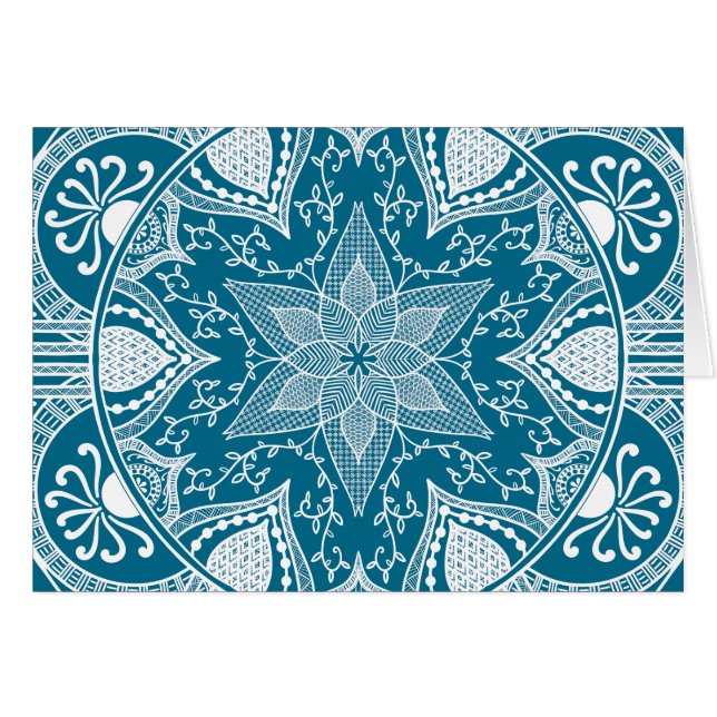 Tidepool Mandala Hälsningskort (Framsidan Horizontal)
