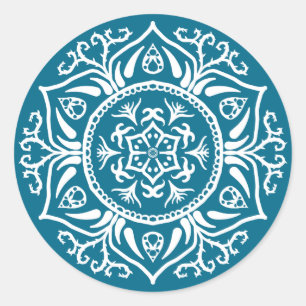 Tidepool Mandala Runt Klistermärke