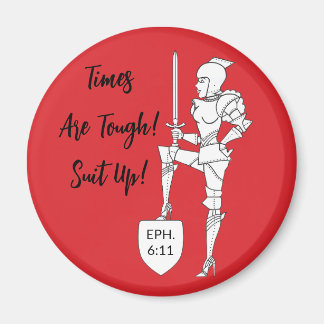 "Tider är tuffa! Klä dig!"  Magnet