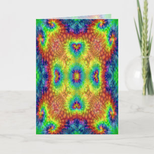 Tider Dye Himlar Vintage Fractal Kalejdoskop Kort