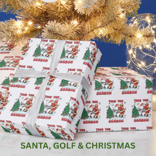 Tider för julen för julen Santa Golf Av Par Presentpapper