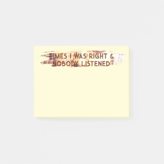 TIDER JAG VAR RÄTT POST-IT BLOCK (Framsida)