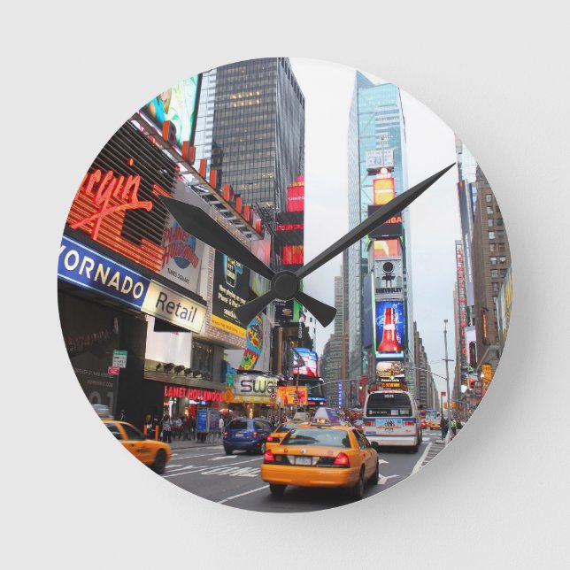 Tider kvadrerar, New York City, USA Rund Klocka (Framsida)