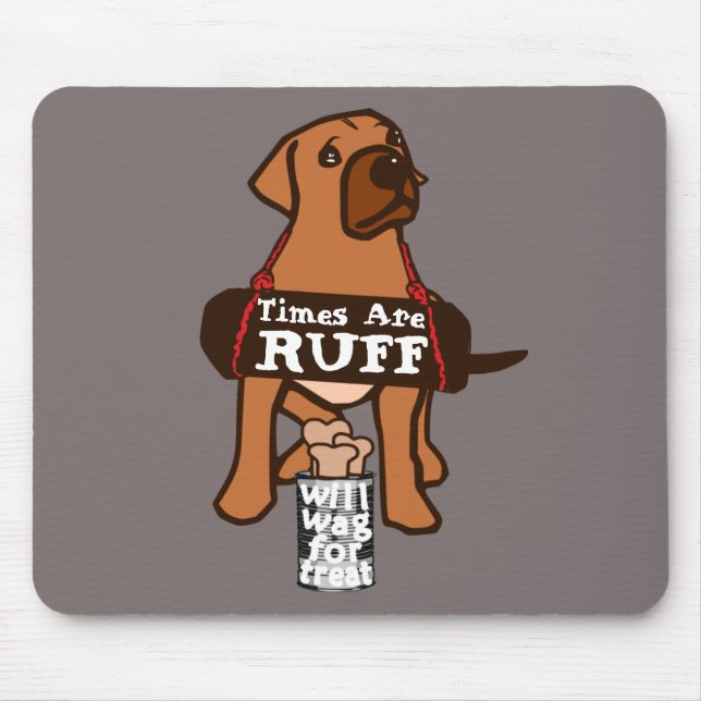 Tiderna är Ruff Brown Puppy Hund Rhodesian Ridgeba Musmatta (Framsidan)