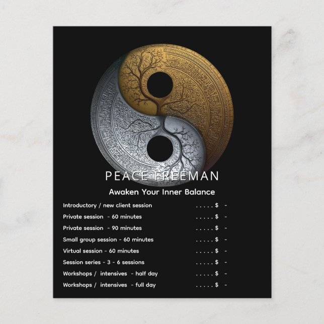 Tides of Balance | Yin Yang Design Flygblad (Framsidan)