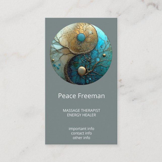 Tides of Balance | Yin Yang Design Visitkort (Framsida)