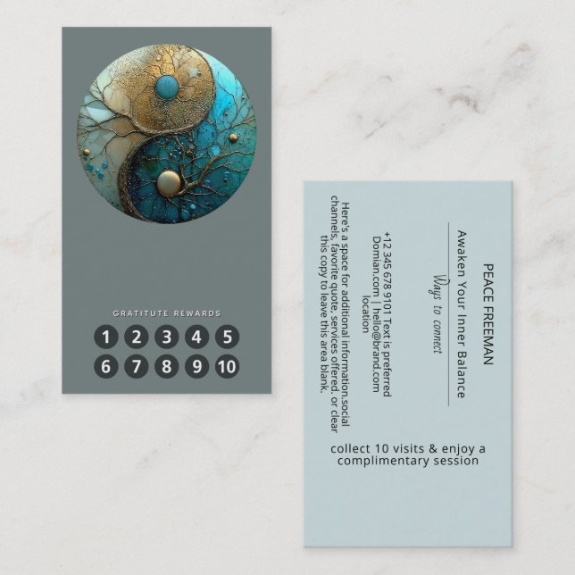 Tides of Balance | Yin Yang Design Visitkort (Fram/baksida)