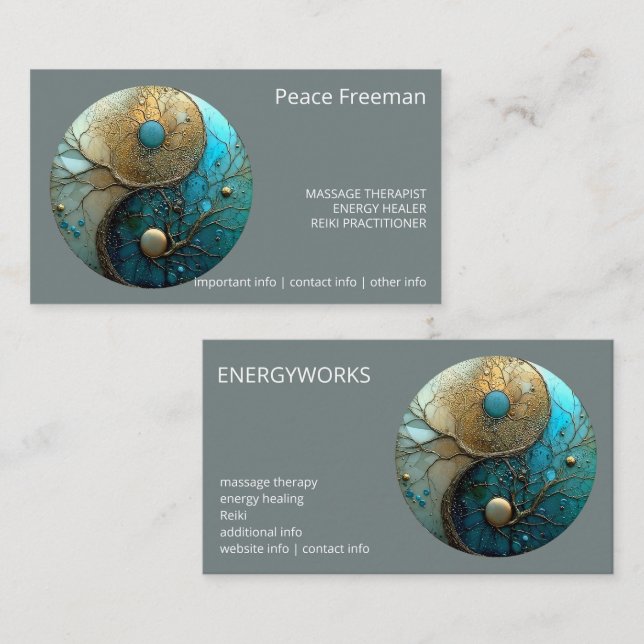 Tides of Balance | Yin Yang Design Visitkort (Fram/baksida)