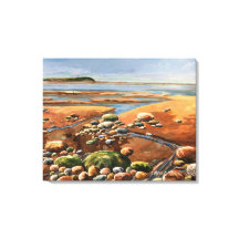 Tides ut från kuststranden vid kusten vid havet