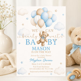 tidig Baby Shower | Teddybjörn Baby Inbjudningar